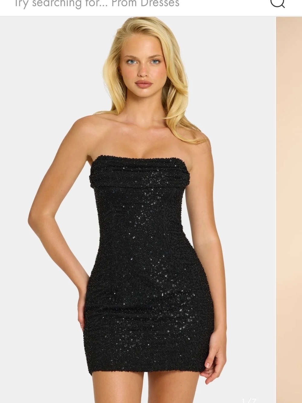 Oh Polly Black Strapless Sequin Bodycon Dress